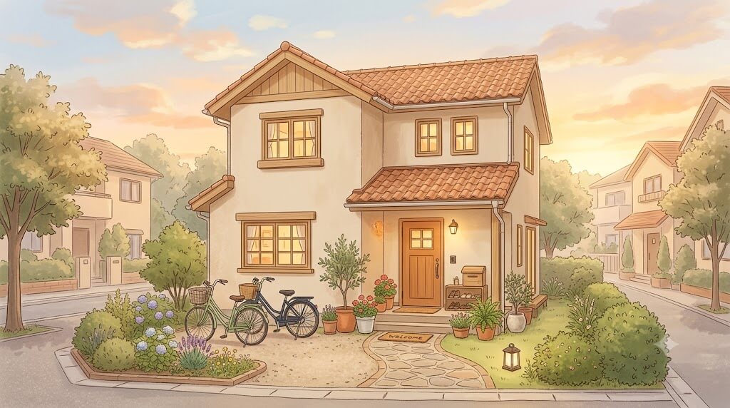 夕方のわが家の外観