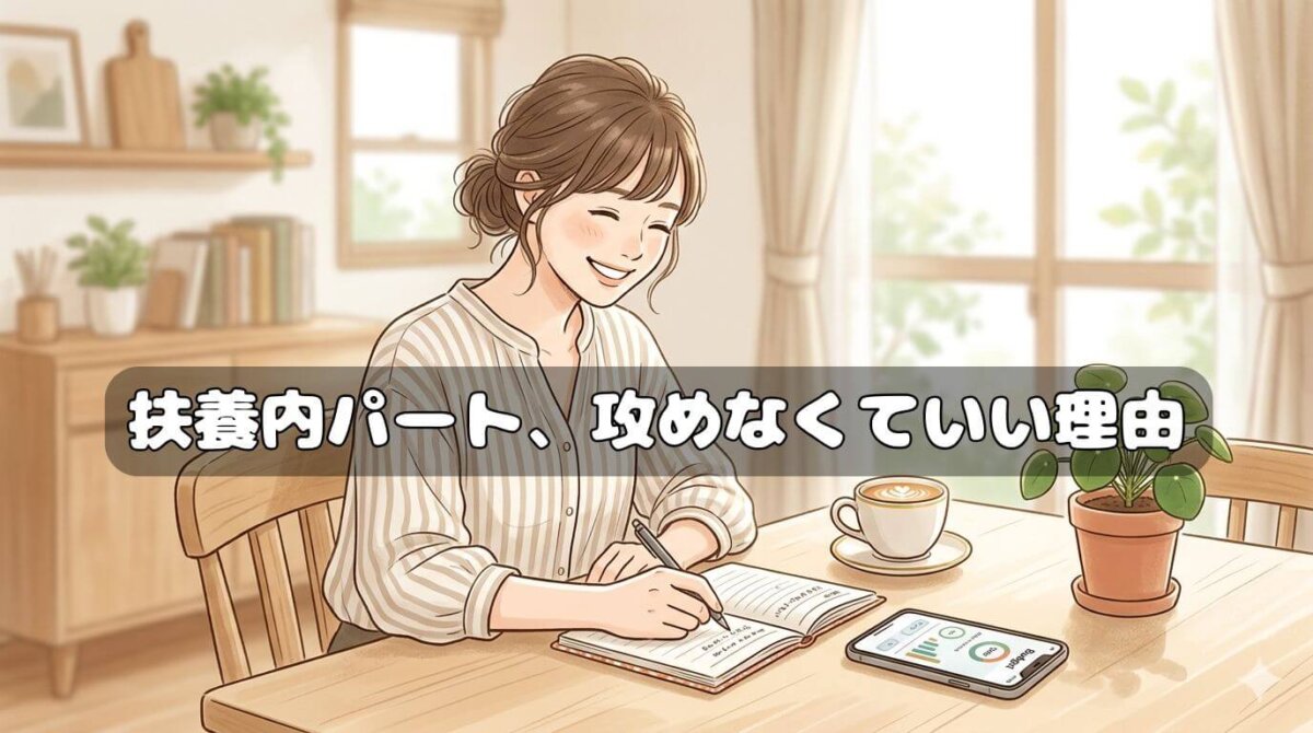扶養内パートを笑顔で管理する女性のイラスト