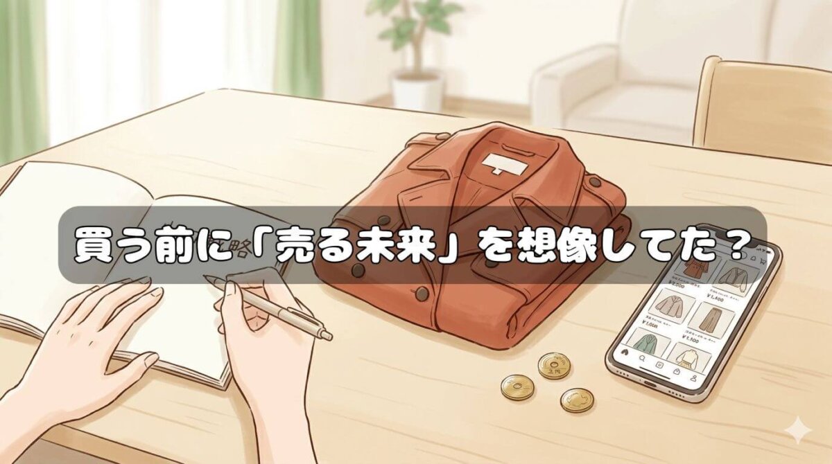 出口を意識した買い物で節約上手になる女性のイメージ