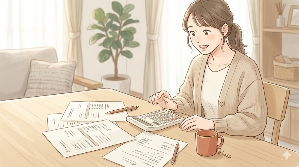 下取り査定の金額差に驚く女性のイラスト