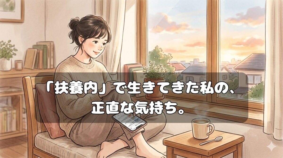 窓辺でスマホを見つめる40代女性