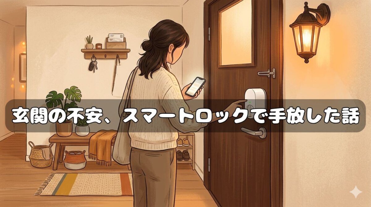スマートロックを確認する女性