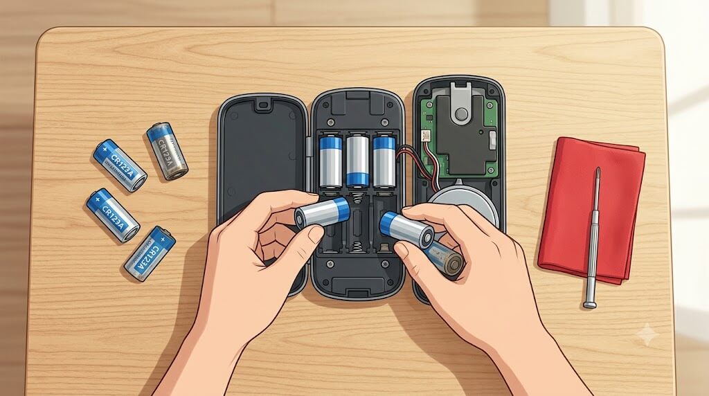 交換用のリチウム電池と本体