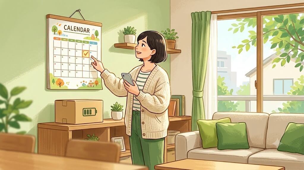 月1回の電池チェックを習慣にする女性