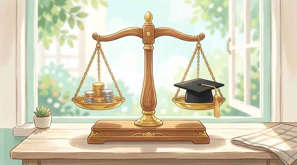 所得割で判定される給付金の仕組みを天秤で表したイメージ