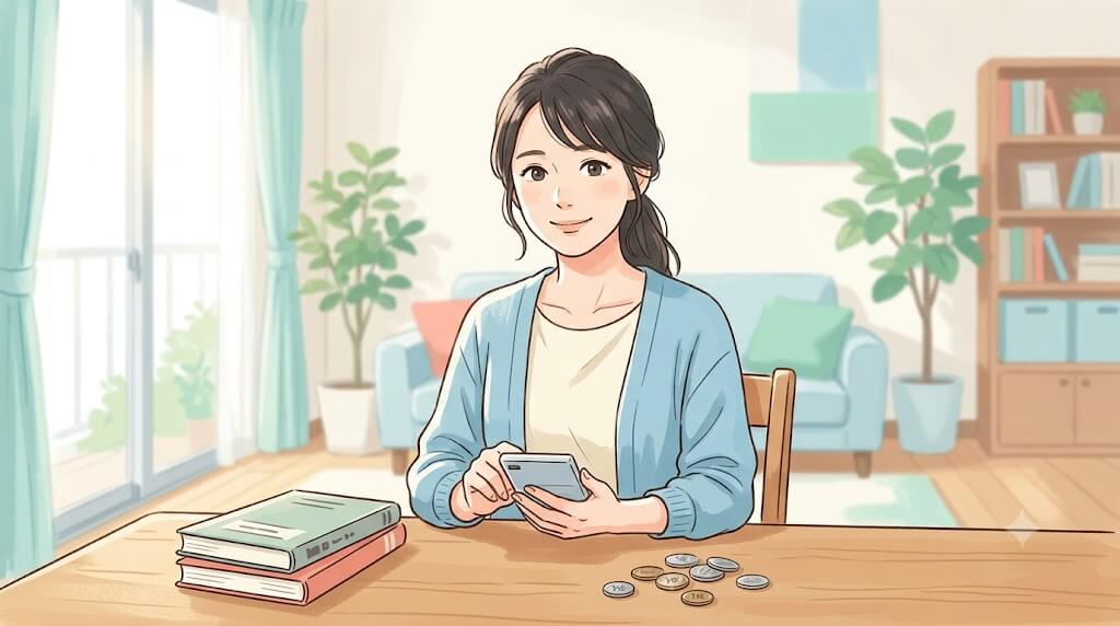 給付金の対象区分を確認する母親のイメージ
